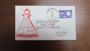 UNITED STATES SPACE PROJECT MERCURY CACHET ADDRESSED COVER 12-1960 - Picture 1 of 2