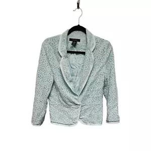 Jones Wear Pale Mint Green Eyelet Blazer Size 10 - Picture 1 of 10