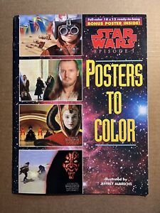STAR WARS EPISODE I THE PHANTOM MENACE POSTERS TO COLOR COLORING BOOK