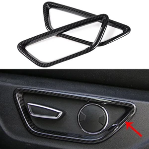 Fits Ford Mustang 15-23 Seat Adjust Control Button Frame Cover Trim-Carbon fiber - Foto 1 di 8