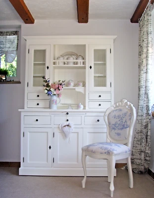 Küchenschrank Küchenbuffet Schrank Buffet Buffetschrank Massiv Landhaus weiss - Bild 1 von 4