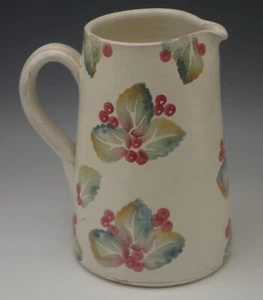 WILLIAMS SONOMA NICOLA FASANO ITALY CERAMIC BERRIES AND LEAVES LARGE PITCHER - Picture 1 of 5