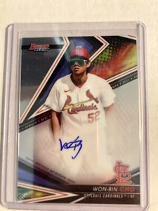 2022 Bowman's Best Baseball Won-Bin Cho CARDINALS #B22-WC On Card Autograph