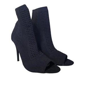 Anna Michelle Royale Blue Stiletto High Heel Knit Booties 10/40 - Picture 1 of 7