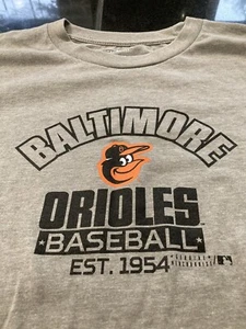 YOUTH BOYS/GIRLS BALTIMORE ORIOLES SHORT SLEEVE T SHIRT GRAY MEDIUM 10/12 NWT - Picture 1 of 2