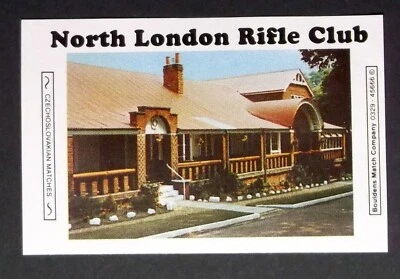 Matchbox label Bouldens North London Rifle Club MG172