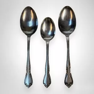 AMC CREON Stainless Steel Satin Handle Japan Fan Tip 3 Flatware Spoons Tableware - Picture 1 of 10