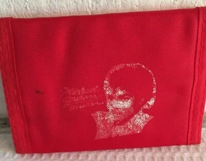 Vintage 80’s Michael Jackson Hook and Loop Wallet Thriller Trifold RED Faded pic - Picture 1 of 6