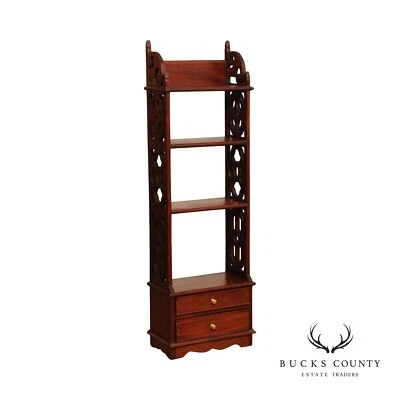 Regency Style Carved Mahogany Narrow Etagere - Image 1 of 4