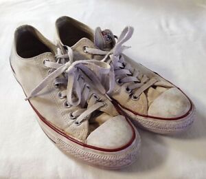 Trashed Converse All Star Mens White Low Top Sneakers Sz 9