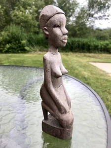 Mujer Fertilidad Africana Ébano? Figura Estatua Madera Tallada a Mano De Colección Madre Mujer - Imagen 1 de 11