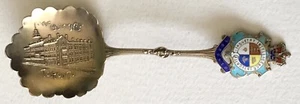 ANTICO Cucchiaio Souvenir Argento Sterling THE REGINE TORONTO SMALTO CANADA - Foto 1 di 9