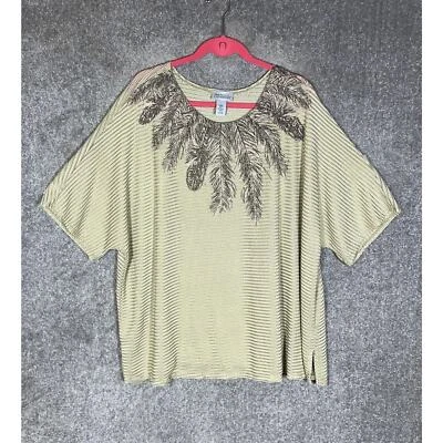 Top Maggie Barnes For Catherines para mujer talla 3X 26/28W dorado adornado elástico Foto 1 de 4