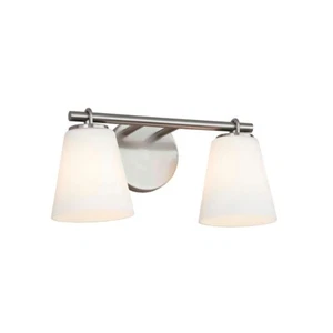 Justice Design Alpino 2 Light Bath Bar, Opal/Brushed Nickel - FSN-8032-OPAL-NCKL - Picture 1 of 1