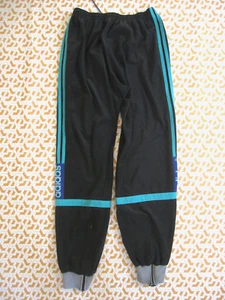 Pantalon Adidas Terminator 80'S Velour noir vert Survetement vintage - M - Picture 1 of 6