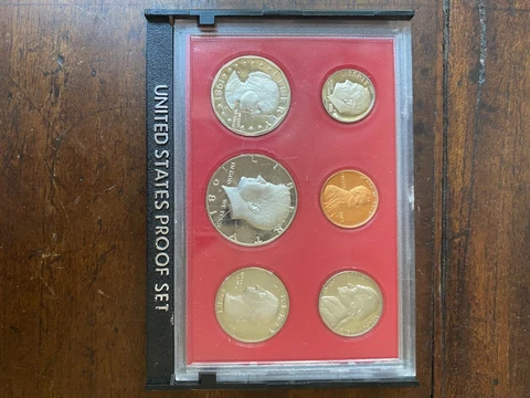1981 S Proof Set Type 2 all Six COINS Bulbous Serif S Mark US Mint United States Cover