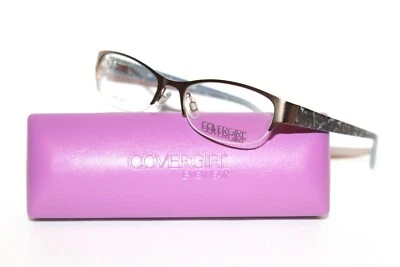 NEW COVERGIRL CG0517 049 BROWN EYEGLASSES WOMENS FRAMES 52-18-135 CG517 W/ CASE - Image 1 of 4