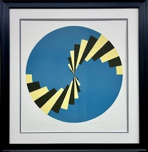 Brian Rice "Radial Series" Handsigniert &# 1969 Mid Century Abstrakte Kunst NEU - Bild 1 von 6