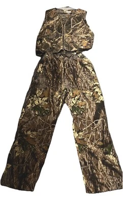 VTG Mossy Oak Hunting 2 Piece Lg Vest - Nylon Pants Men's XL Break Up Camouflage - Image 1 of 4