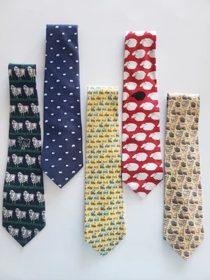 Lote de 5 gravatas pescoço de ovelha Beaufort e renascentista cores sortidas seda - Imagem 1 de 4