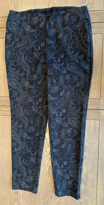 Chico's Damen schwarz Paisley bedruckt Pull-On Hose Größe 2 - Bild 1 von 6