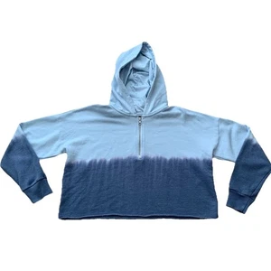 Aerie Cropped Ombre Hoodie 1/2 Zip Women’s Small Blue Longsleeve - Picture 1 of 9