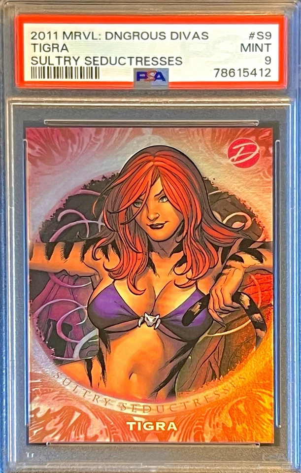 POP 3 PSA 9 Tigra 2011 Marvel Dangerous Divas Series 1 Sultry Seductresses Holo - Image 1 of 3