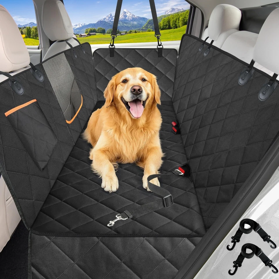 Kytely Upgraded Dog Car Seat Cover Waterproof Pet Covers for Back Orange