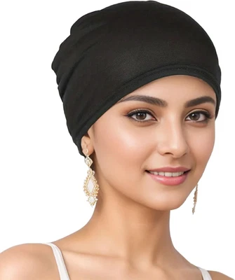 Schlafmütze und Chemo-Kopfbedeckung aus Baumwolle und Bambus, Bequeme Mütze für  - Bild 1 von 4