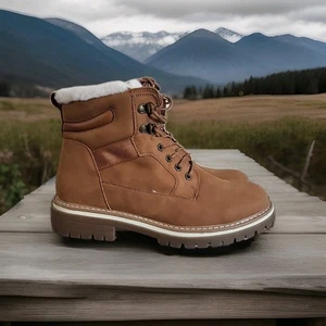 ☁️ DREAM PAIRS wasserabweisende Kunstfell Winterstiefel hellbraun Damen Gr. 11  - Bild 1 von 18