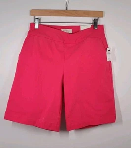 Talbots Bi-Stretch Hot Pink 9" Inseam Bermuda Mid Rise Shorts Women Size 4 NWT - Picture 1 of 5