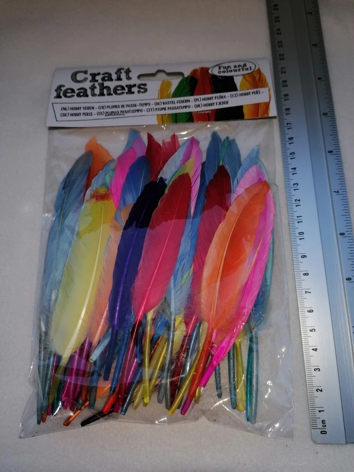 Bastelfedern Gänsefedern bunt viele Farben - Bild 1 von 1