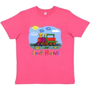 Inktastic I Love Trains Youth T-Shirt Heart Choo Train Conductor Engineer Cute - Picture 1 of 3