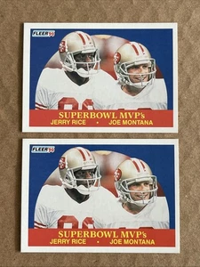 (2) 1990 Fleer Super Bowl MVP's Jerry Rice/Joe Montana #397 San Francisco 49Ers - Bild 1 von 5