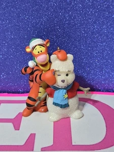 Vintage 2001 Hallmark Christmas Ornament Winnie the Pooh Snowman & Tigger - Picture 1 of 6