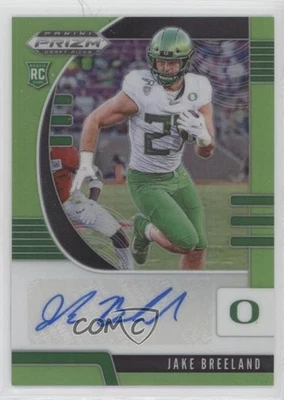 2020 Prizm Draft Picks Rookies Neon Green /25 Jake Breeland #132 Rookie Auto RC - Image 1 of 2