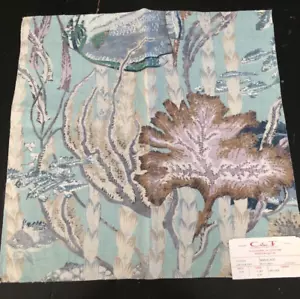 COWTAN & TOUT Maralago in Multi, Aqua 18" Linen Nautical Fabric Sample - Picture 1 of 3