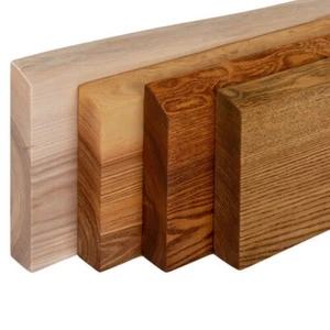 Lamo Estantería Madera Maciza Fresno Baumkante Estante de Pared Madera Natural - Imagen 1 de 10