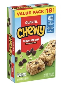 Quaker Chewy Chocolate Chip Granola Bars 18 ct, 0.84 oz - Picture 1 of 6
