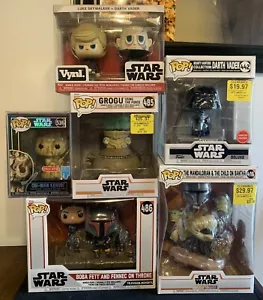STAR WARS Funko POP LOT MANDALORIAN Child Boba Vader Obi NEW 485 486 416 442 536 - Picture 1 of 13