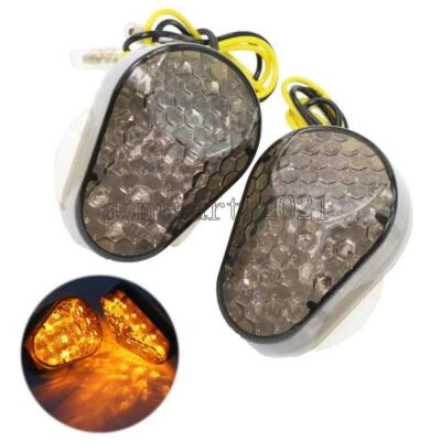 Motorcycle LED Turn Signals Lights Smoke Lens for Kawasaki Ninja ZX6R 1998-2004 - Imagem 1 de 4