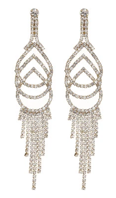 Капля зажим на серьги длинный золотой люстра серьги с прозрачными кристаллами - Cael G - Изображение 1 из 3