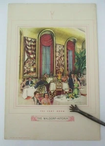 Menú de habitación Waldorf Astoria 26 de abril de 1941, aniversario de boda de Kirshbaum - Imagen 1 de 4