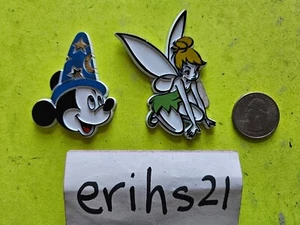 Lote de 2 Imanes Disney De Colección Mickey Mouse Hechicero Fantasía y Campanilla NUEVO - Imagen 1 de 2