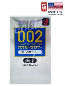 OKAMOTO 002 0.02 Rich Lubricant Jelly Condoms 6pcs Made In Japan-(US Seller) - Picture 1 of 3