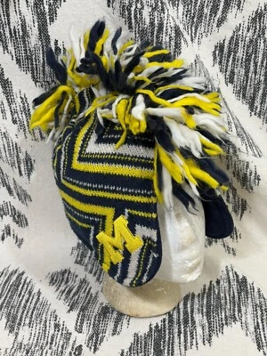 Adidas Michigan Wolverines Mohawk Knit Hat College NCAA Youth READ - Image 1 of 4