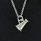 MEGAPHONE Necklace on Chain or Charm Only - Pewter Engraved CHEER Cheerleading