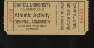 Capital University Columbus, Ohio General Admission Ticket Stub - Picture 1 of 2