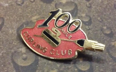 The 100 Mile Curling Club vintage pin badge - image 1 of 3