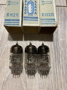 RARE 3*6N2P Voskhod/ ECC83 / 12AX7 Audiophile Dual Triode Tubes 1965 year - Picture 1 of 6